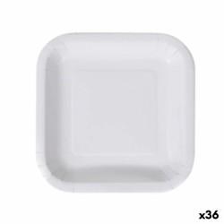 Set de Platos Algon Desechables Blanco Cartón 23 cm (36 Unidades)