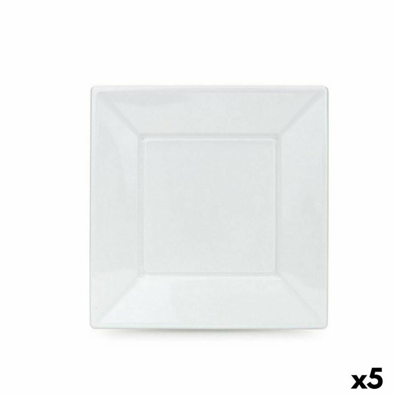 Set de platos reutilizables Algon Blanco Plástico 23 x 23 x 1,5 cm (36 Unidades)