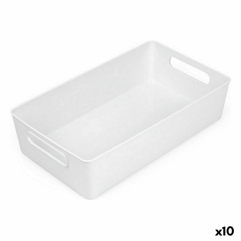 Cesta Multiusos Confortime Blanco 38 x 22 x 9,5 cm (10 Unidades)