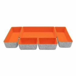 Juego de Cestas Confortime 5 Piezas Fieltro 27,5 x 20 x 5,3 cm (5 Piezas) (6 Unidades)