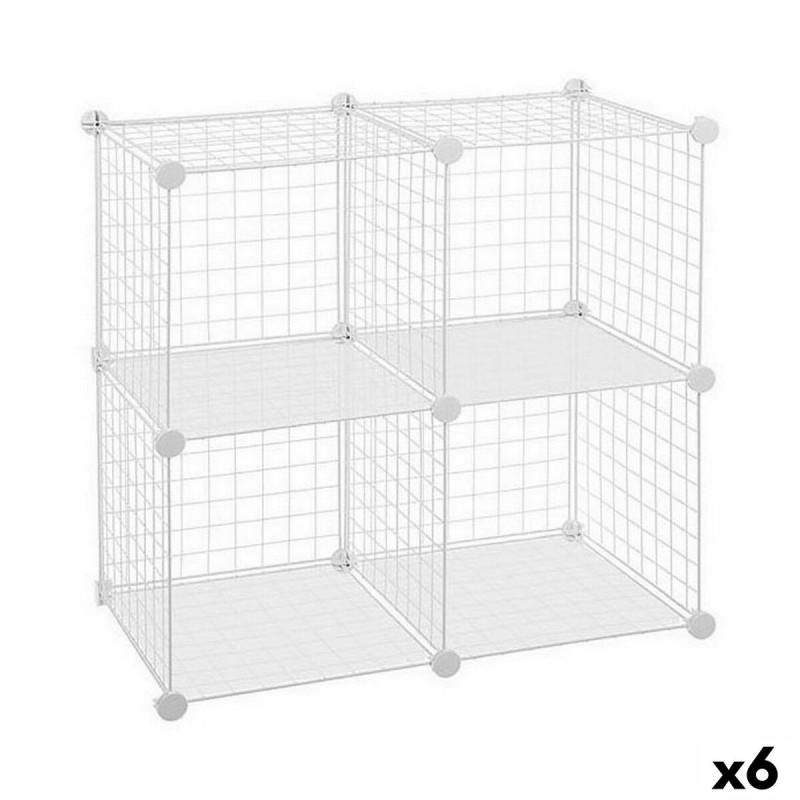 Estantería Confortime Blanco Rejilla 4 compartimentos 35 x 35 cm (6 Unidades)