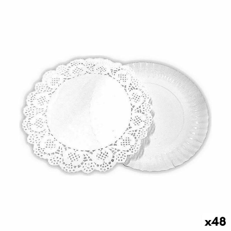 Set de bandejas para Alimentos Algon Redonda Blanco 3 Piezas 21 x 21 x 1 cm (48 Unidades)