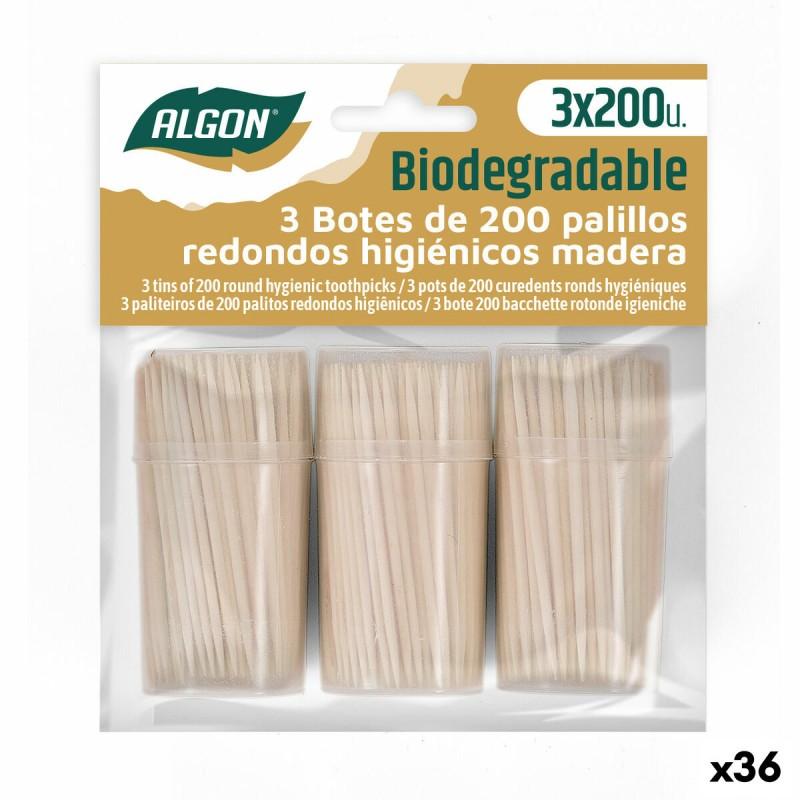 Palillos Dentales Algon Set 600 Piezas (36 Unidades)