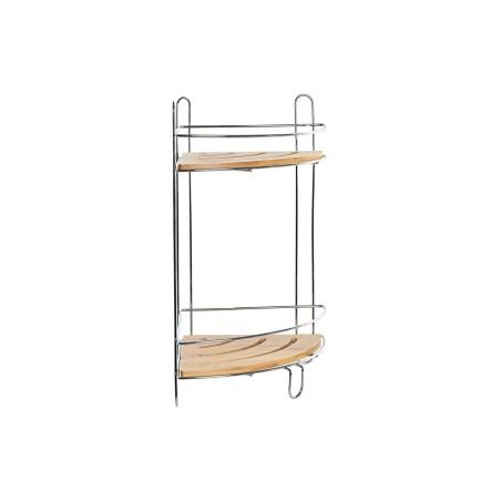 Estantería de Esquina DKD Home Decor Natural Bambú Metal cromado inoxidable 2 Estantes 19,5 x 19,5 x 36,5 cm