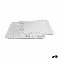 Set de bandejas para Alimentos Algon Blanco Rectangular 4 Piezas 15 x 22 x 1 cm (48 Unidades)