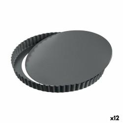 Molde Desmontable Quttin Negro Acero al carbono 32 x 2,8 cm (12 Unidades)
