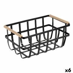 Cesta Multiusos Confortime Negro 36 x 22 x 15,5 cm (6 Unidades)