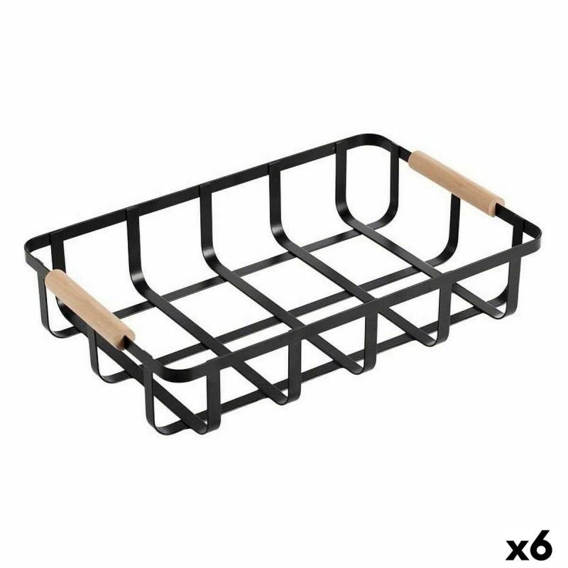 Cesta Multiusos Confortime Negro 36 x 24,3 x 8 cm (6 Unidades)