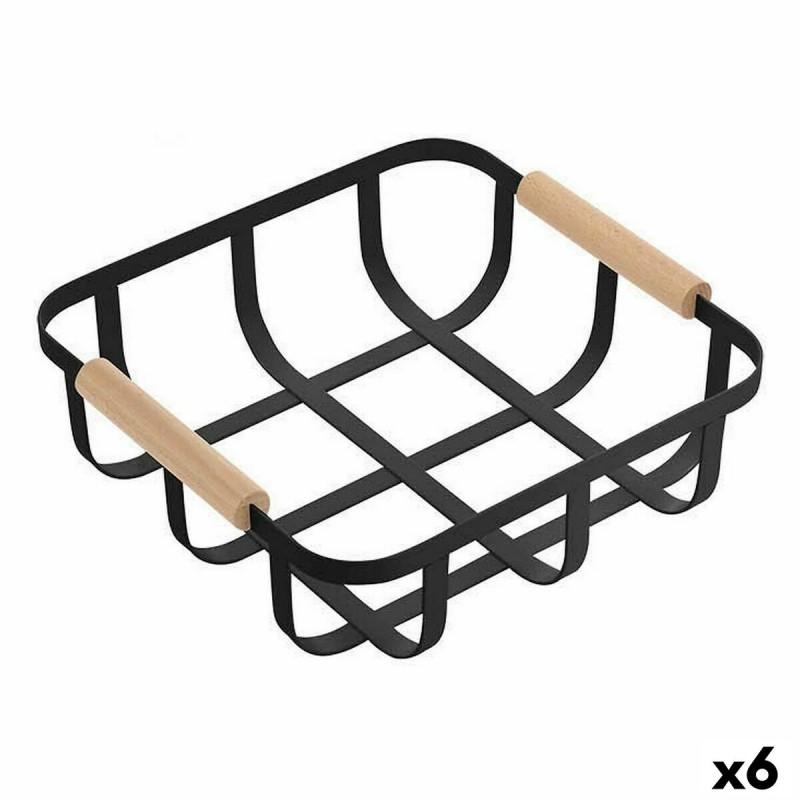 Cesta Multiusos Confortime Negro 23 x 23 x 8 cm (6 Unidades)