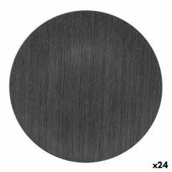 Bajo Plato   PVC Madera Oscuro Ø 33 cm (24 Unidades)