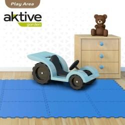 Alfombra de Puzzle Aktive Goma Eva 50 x 0,4 x 50 cm 9 Piezas (4 Unidades) Azul