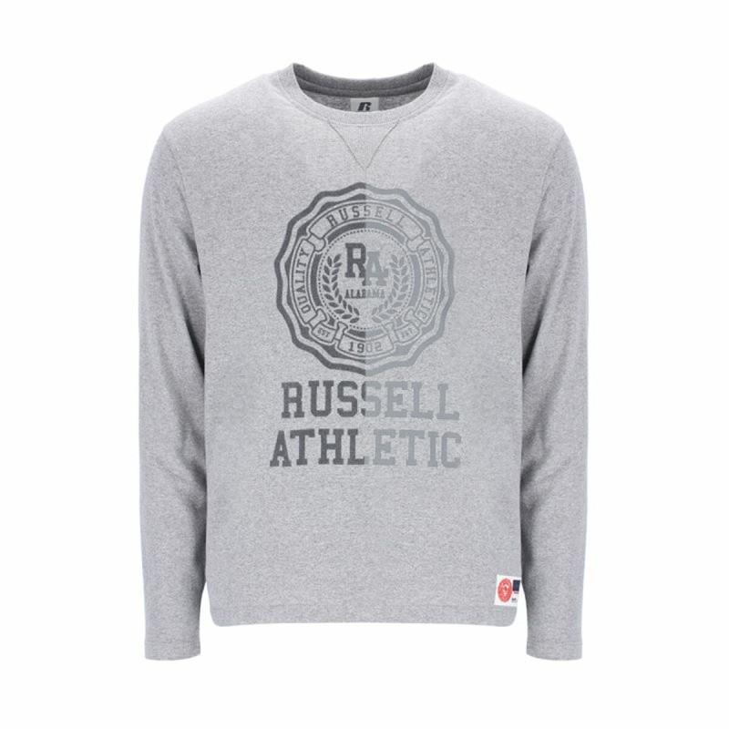 Camiseta de Manga Larga Hombre Russell Athletic Collegiate Gris claro