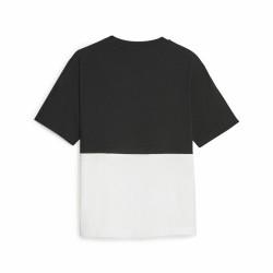 Camiseta de Manga Corta Mujer Puma Power Colorblock Blanco Negro