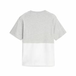 Camiseta de Manga Corta Mujer Puma Power Colorblock Blanco Gris