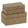 Juego de Cajas Decorativas Beige DMF 25 x 15 x 12 cm (2 Unidades)