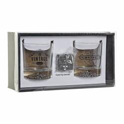 Set de Vasos DKD Home Decor Transparente Gris oscuro Cristal Piedra Plástico 6 Piezas 320 ml