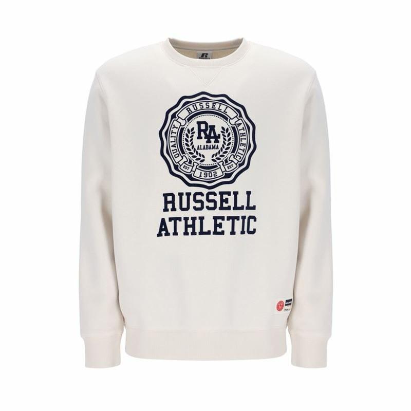 Sudadera sin Capucha Hombre Russell Athletic Ath Rose Blanco