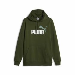 Sudadera con Capucha Hombre Puma Ess+ 2 Col Big Logo Verde oscuro