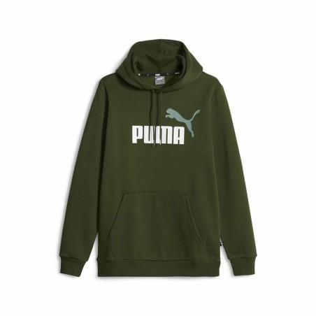 Sudadera con Capucha Hombre Puma Ess+ 2 Col Big Logo Verde oscuro