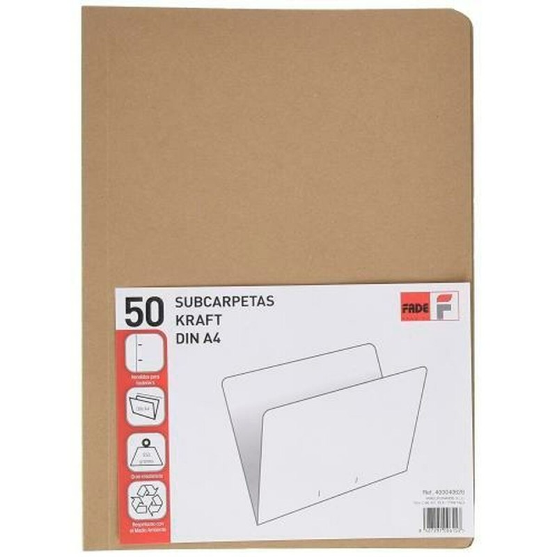 Subcarpeta Elba Marrón natural A4 50 Unidades