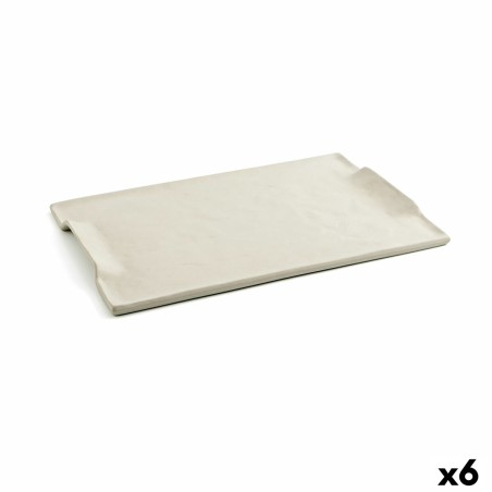 Bandeja de Aperitivos Quid Mineral Gres Beige Cerámica 35 x 23 cm (6 Unidades)