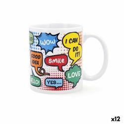 Taza Quid Wow Cómics Multicolor Cerámica 330 ml (12 Unidades)