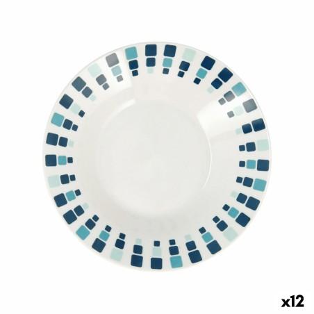 Plato Hondo Quid Simetric Azul Cerámica 20 cm (12 Unidades)