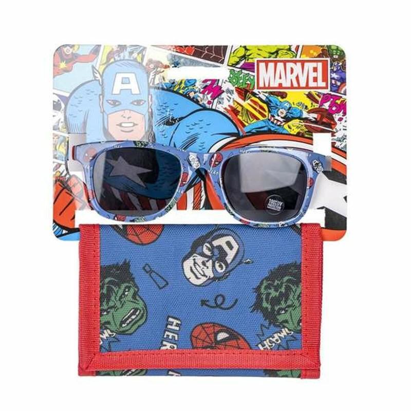 Set de Gafas de Sol y Cartera The Avengers 2 Piezas Azul