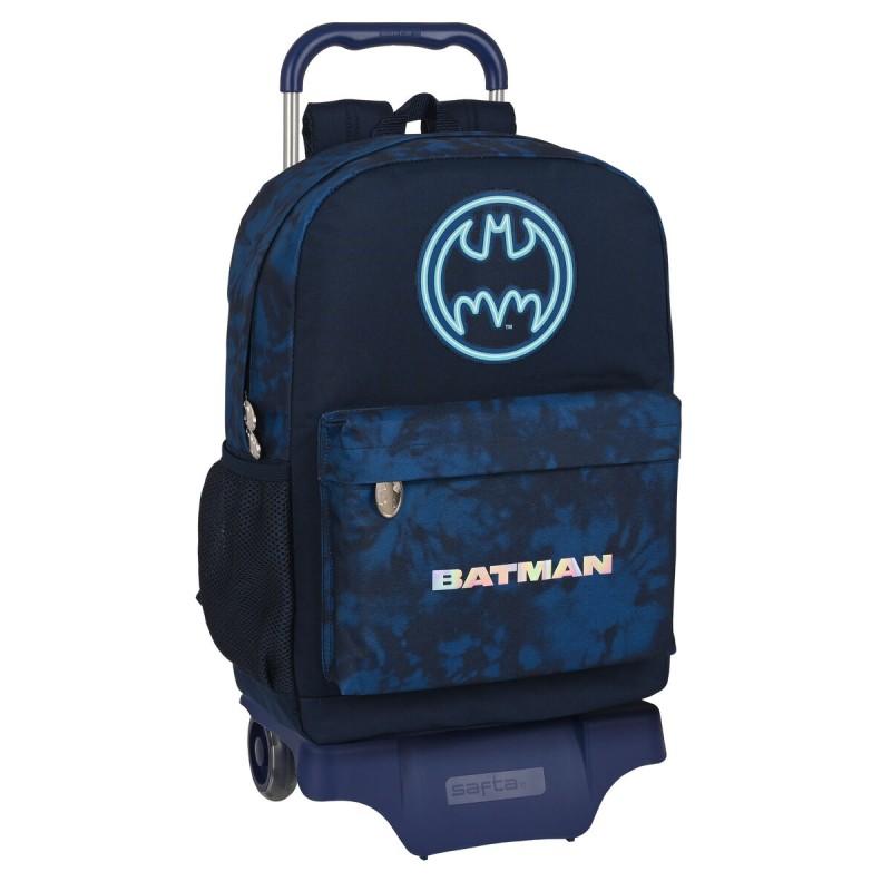 Mochila Escolar con Ruedas Batman Legendary Azul marino 30 x 43 x 14 cm