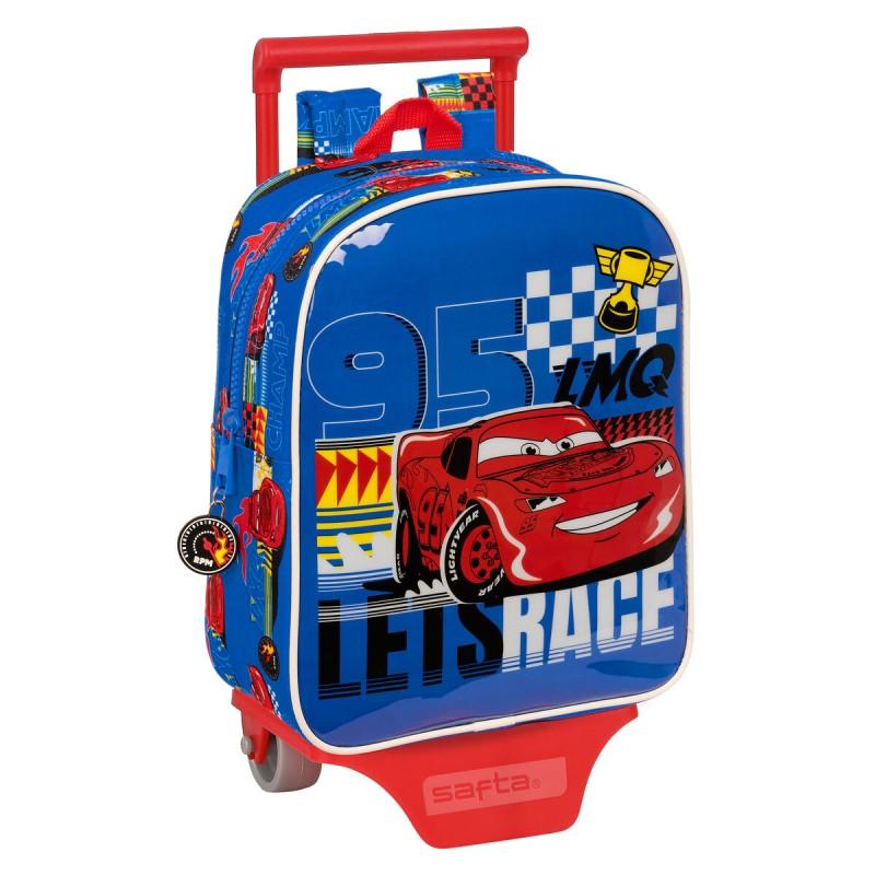 Mochila Escolar con Ruedas Cars Race ready Azul 22 x 27 x 10 cm