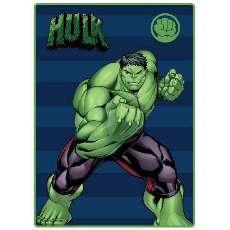 Manta The Avengers Hulk 100 x 140 cm Azul Verde Poliéster