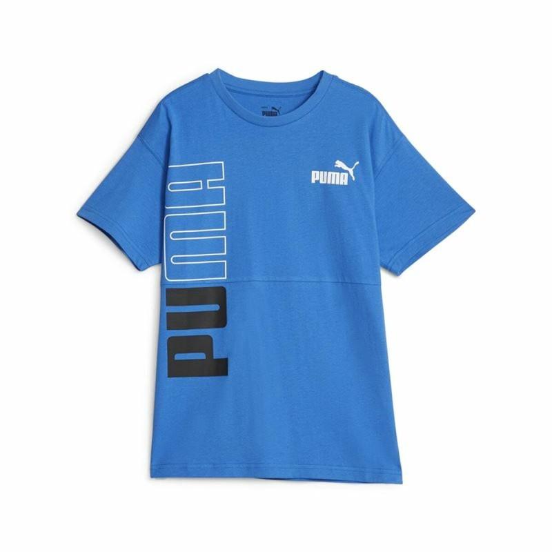 Camiseta de Manga Corta Infantil Puma Power Colorblock Azul