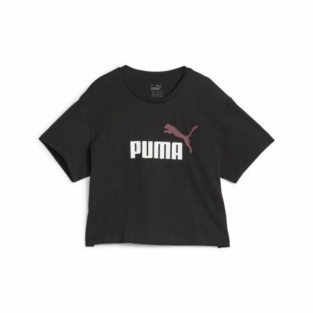 Camiseta de Manga Corta Infantil Puma Girls Logo Cropped Negro