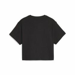 Camiseta de Manga Corta Infantil Puma Girls Logo Cropped Negro