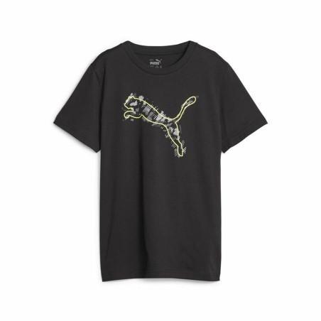 Camiseta de Manga Corta Infantil Puma Active Sports Graphic Negro