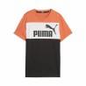 Camiseta de Manga Corta Infantil Puma Ess Block Negro Naranja