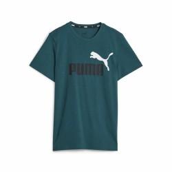 Camiseta de Manga Corta Infantil Puma Ess+ 2 Col Logo Verde oscuro