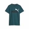 Camiseta de Manga Corta Infantil Puma Ess+ 2 Col Logo Verde oscuro