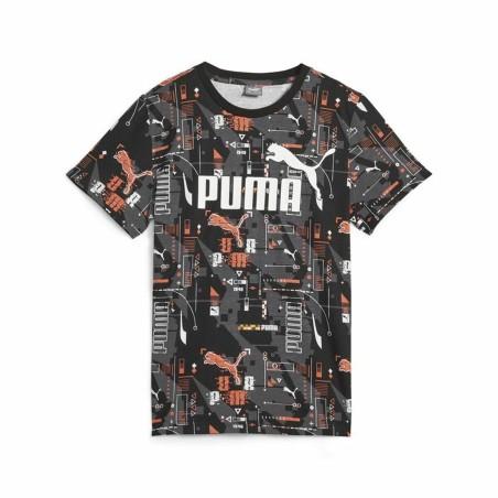 Camiseta de Manga Corta Infantil Puma Ess+ Futureverse Aop Negro