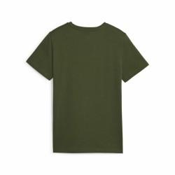 Camiseta de Manga Corta Infantil Puma Ess+ 2 Col Logo Verde oscuro