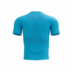 Camiseta de Manga Corta Unisex Compressport Trail Half-Zip Fitted SS Azul cielo