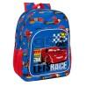 Mochila Escolar Cars Race ready Azul 33 x 42 x 14 cm