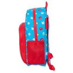 Mochila Escolar Mickey Mouse Clubhouse Fantastic Azul Rojo 28 x 34 x 10 cm