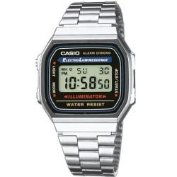 Reloj Unisex Casio A168W-1 Negro Plateado (Ø 36 mm)