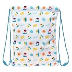 Bolsa Mochila con Cuerdas Baby Shark Surfing Azul Blanco 26 x 34 x 1 cm