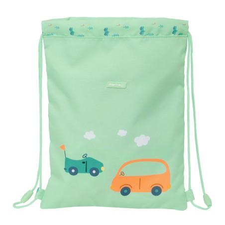 Bolsa Mochila con Cuerdas Safta Coches Verde 26 x 34 x 1 cm