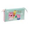 Portatodo Doble Peppa Pig Ice cream Rosa Menta 22 x 12 x 3 cm