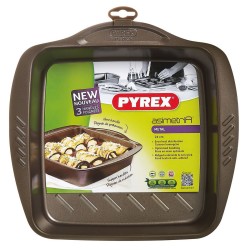 Molde para Horno Pyrex Asimetria Cuadrado Negro Metal 24 x 24 cm (6 Unidades)