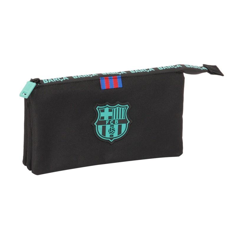 Portatodo Triple F.C. Barcelona Negro 22 x 12 x 3 cm