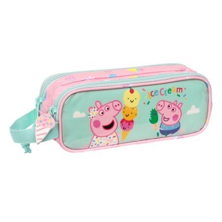 Portatodo Doble Peppa Pig Ice cream Rosa Menta 21 x 8 x 6 cm